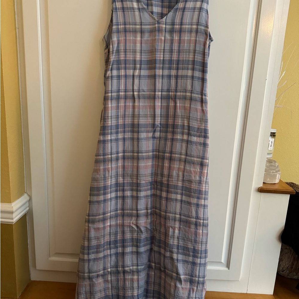J. Jill Vibrant Blue and Pink Maxi Dress